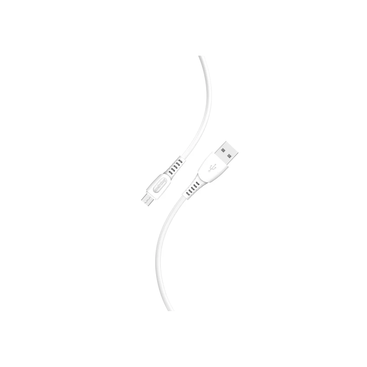 Кабель для зарядки и передачи данных S40 MICROUSB белый, 2.4 а, 1 м, SMARTBUY IK-12-S40W