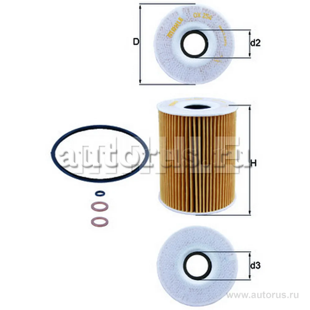 Фильтр масляный KNECHT/MAHLE OX254D3