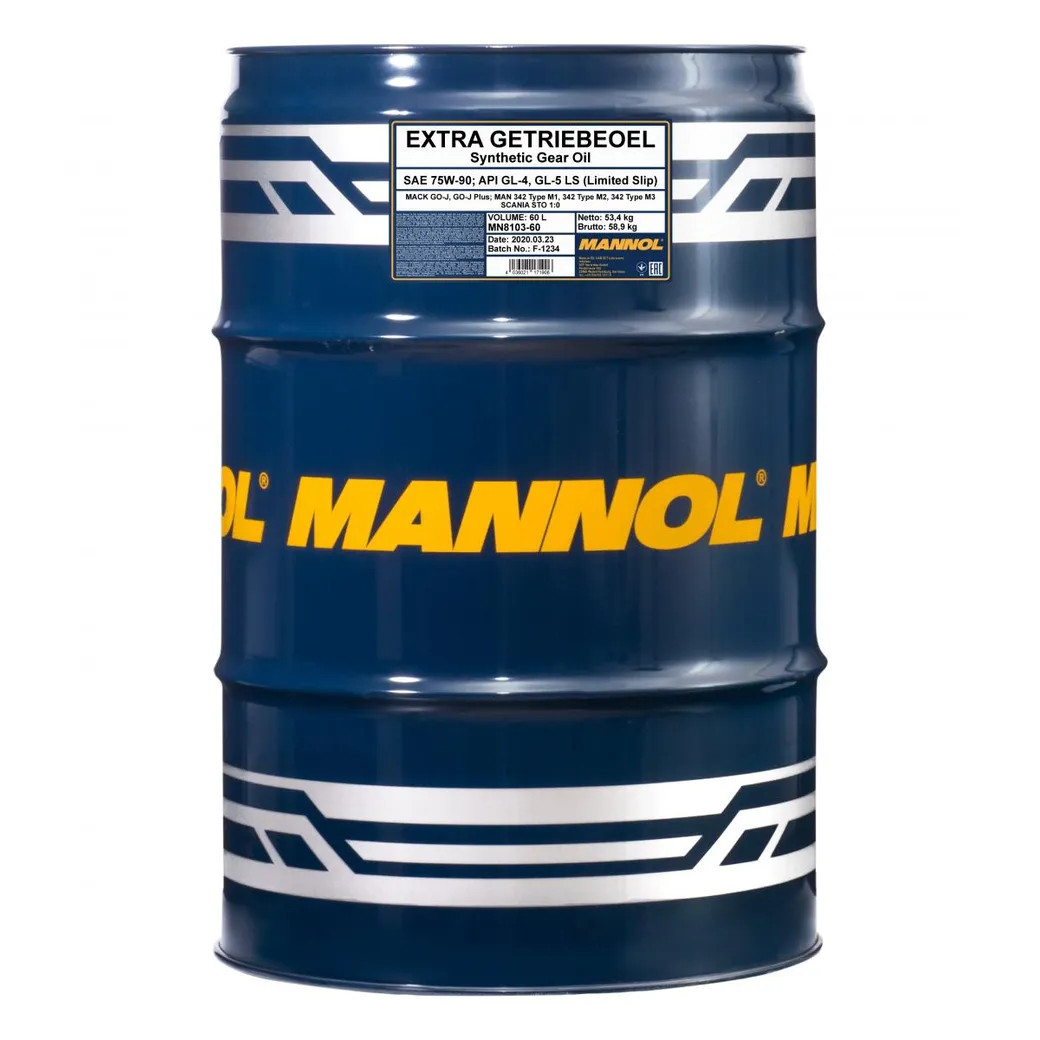 Масло трансмиссионное MANNOL GETRIEBEOEL 75W90 синтетическое 60 л 1306