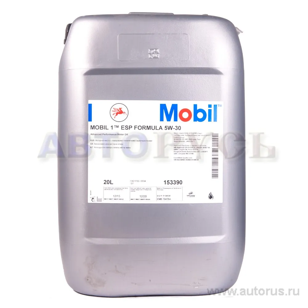 Масло моторное MOBIL 1 ESP Formula 5W-30 синтетическое 20 л 153390