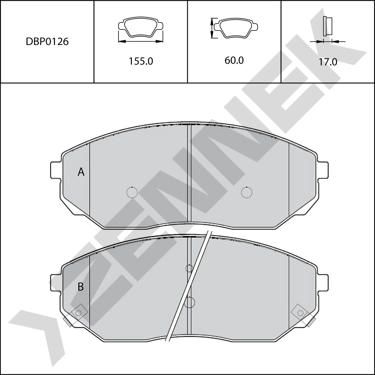 Колодки тормозные передние KIA SORENTO 02-11 ZENNEK DBP0126