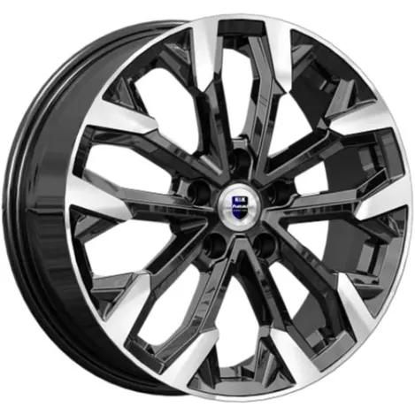Диск литой R17 6.5J 5x112/66.6 ET49 КИК Морейн Алмаз черный 80444