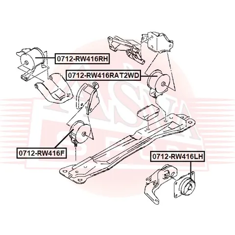 Подушка двигателя ASVA 0712-RW416RAT2WD