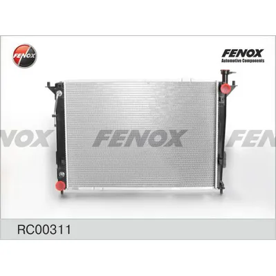Радиатор охлаждения HYUNDAI SANTA FE 2.4 10- AT 673X478X16; ПАЯНЫЙ FENOX RC00311