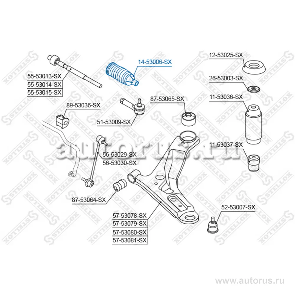 Пыльник рейки рулевой Kia Rio III 11> STELLOX 14-53006-SX