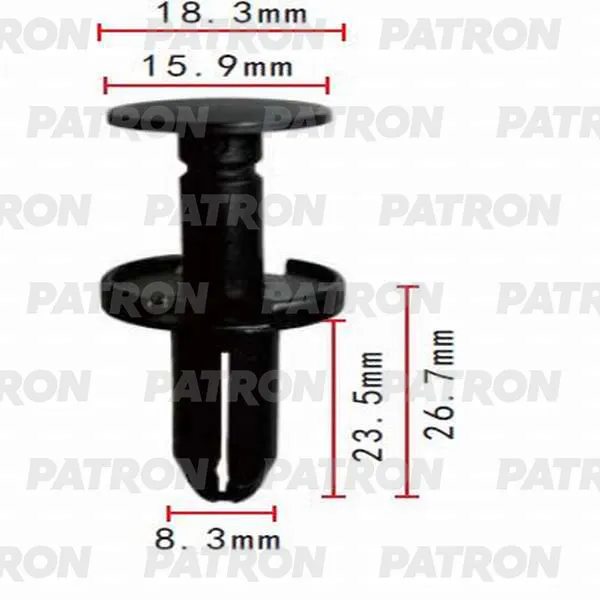 Клипса пластмассовая (комплект 10шт) Chrysler применяемость: панель при PATRON P37-0150S
