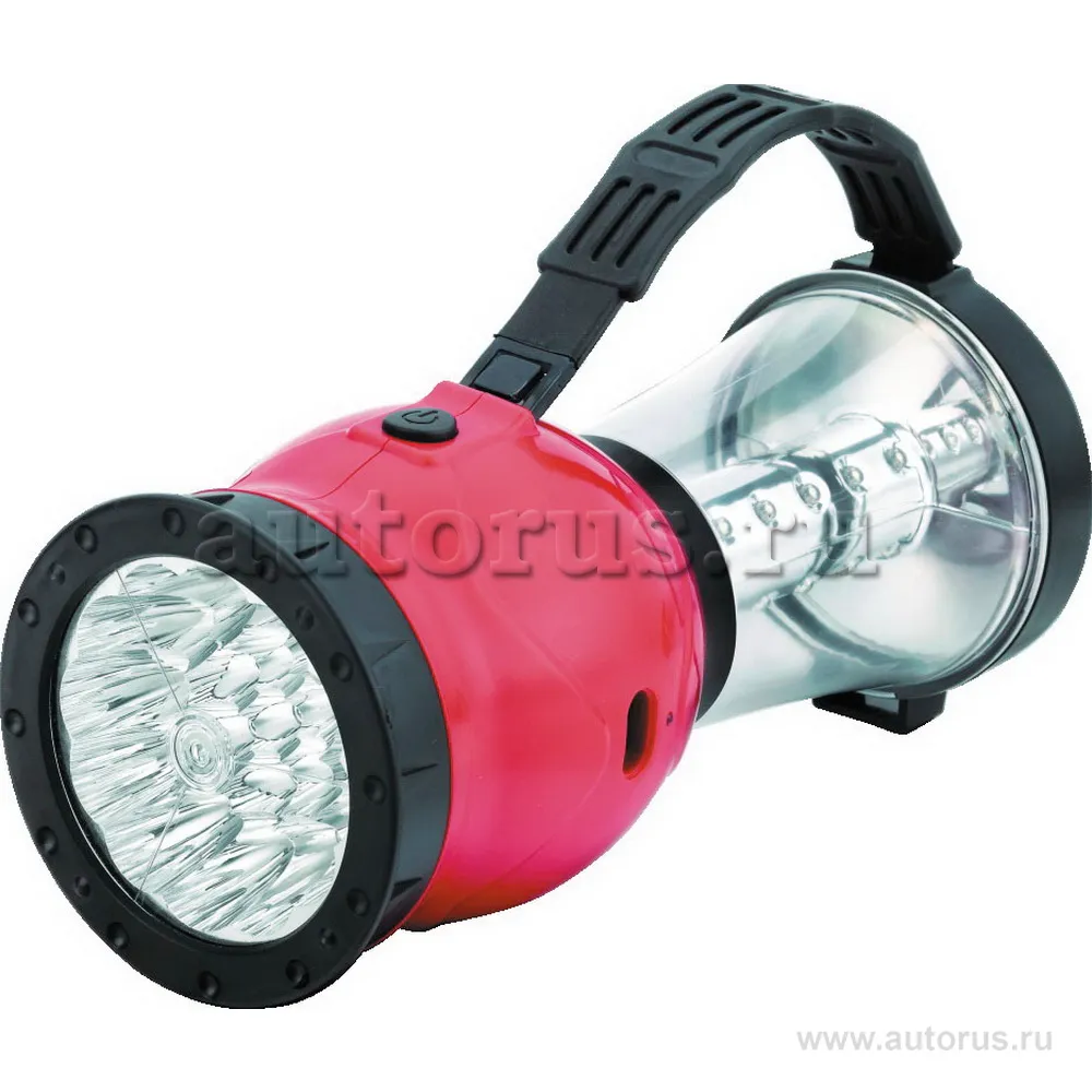Фонарь аккумуляторный 220В кемп, 19/24 LED, 4В 2,3А-ч, пластик, красный, коробка Camelion LED29318