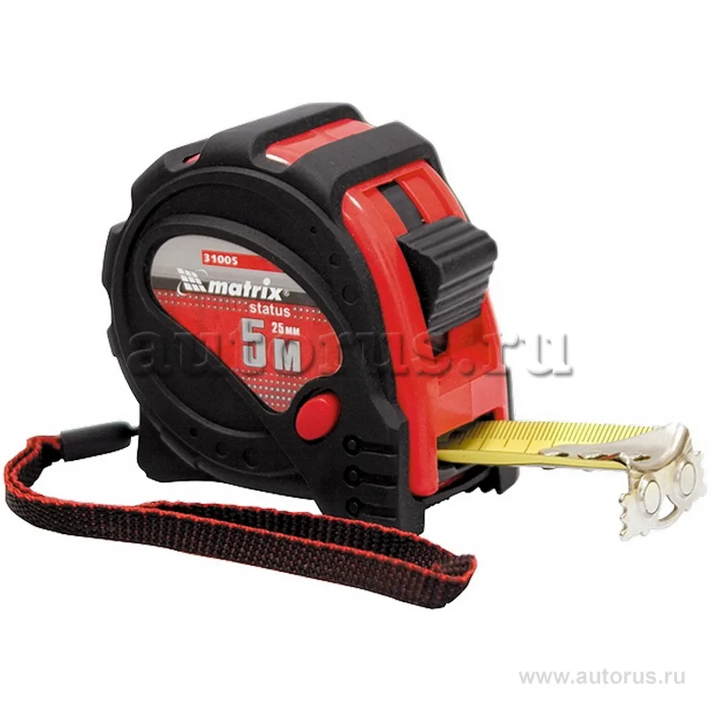 Рулетка Status magnet 3 fixations, 3 м x16 мм, обрезиненный корпус, зацеп с магнитом MATRIX 31004
