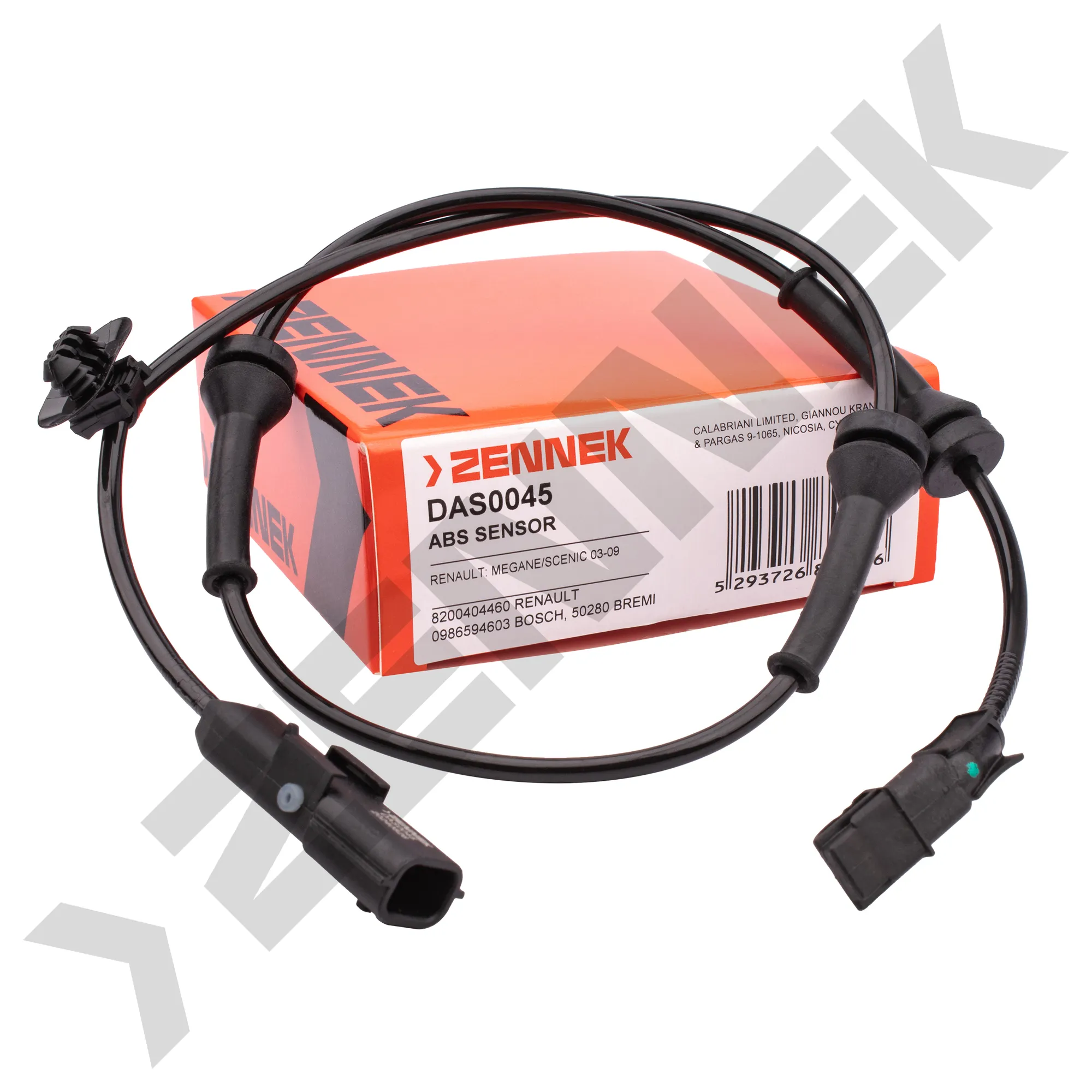Датчик ABS передний левый/правый RENAULT MEGANE/SCENIC 03-09 ZENNEK DAS0045