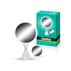 Зеркало C LED подсветк., 1x/ Cъемн. 5x- увелич., дневн. свет, 5 Вт, 4*LR03 /USB M282-DL C01 бел. Camelion M282-DL C01