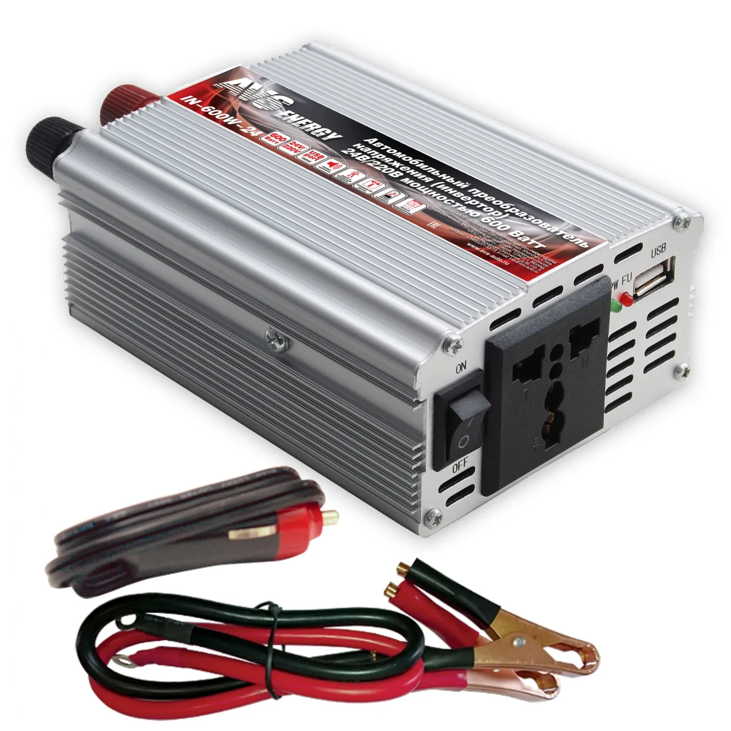 Преобразователь напряжения (инвертор) 24-220V 600Вт AVS, , Max Вт AVS A07044S