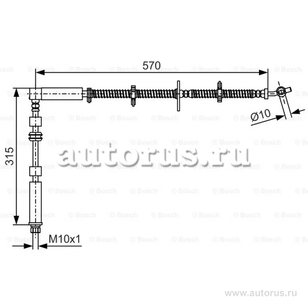 Шланг тормозной BOSCH 1987481A64
