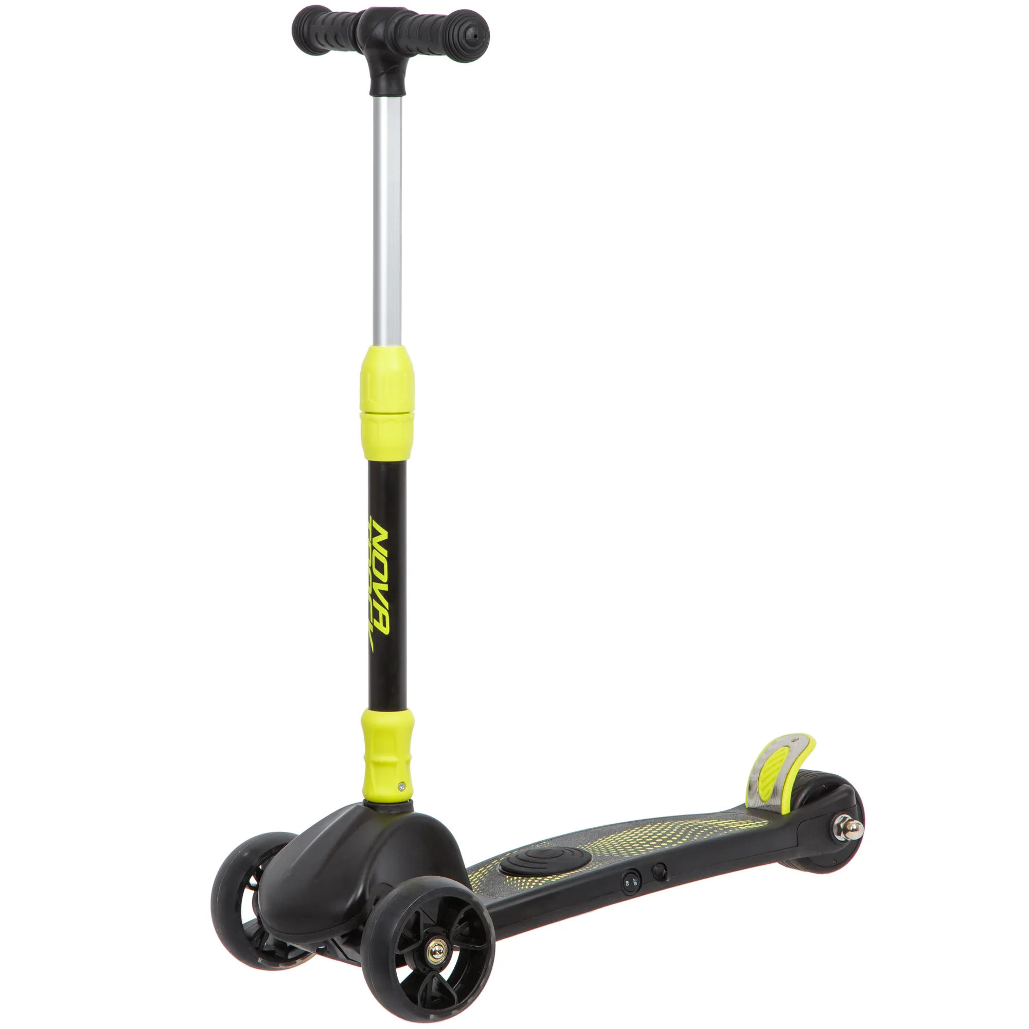 Электросамокат 3-х колесный 95/80мм Кикборд детский ESCOO KIDS пластиковый складной 40 кг черный ESCOOKIDS.BK20