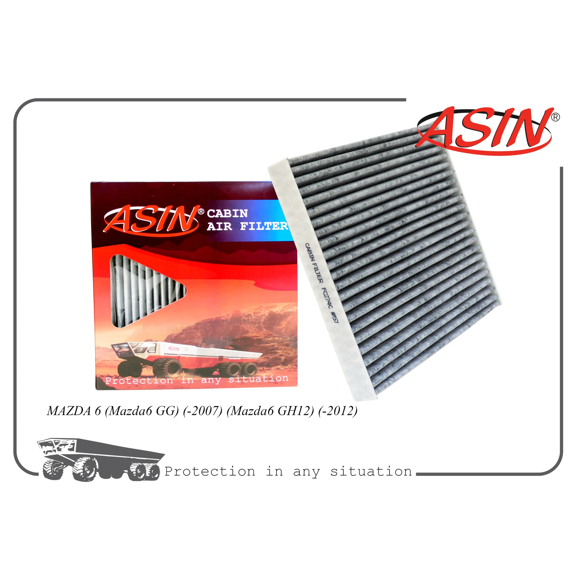 Фильтр салонный GJ6B-61-P11/ASIN.FC274C (угольный) ASIN