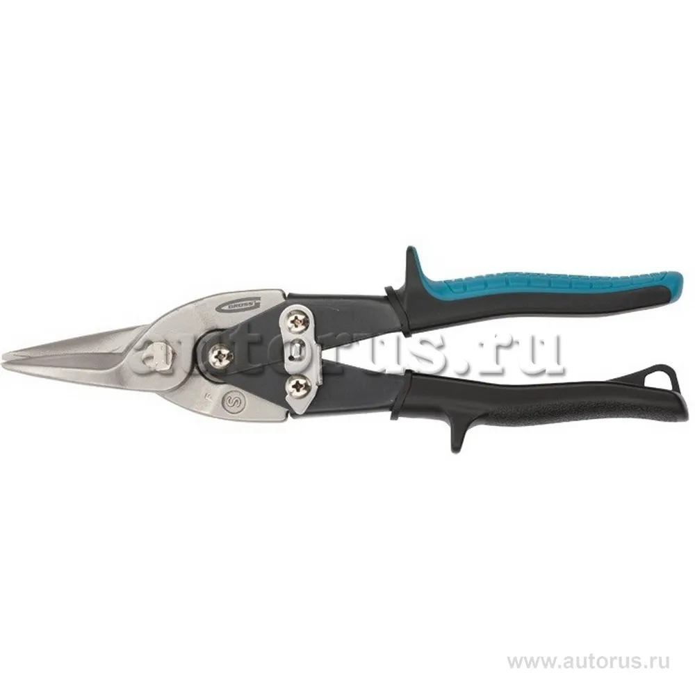 Ножницы по металлу PIRANHA, 250 мм, прямой рез, сталь-CrMo, двухкомп. рукоятки GROSS 78325