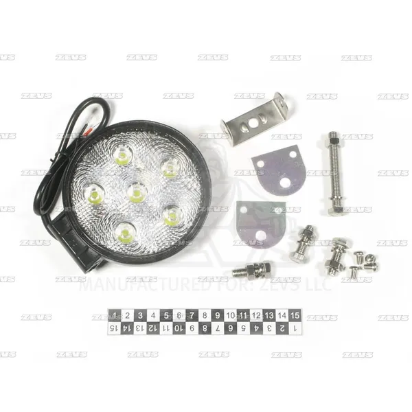 Фара доп света (дальний); white; 6 leds; 12-24v; ZEVS KW-111S