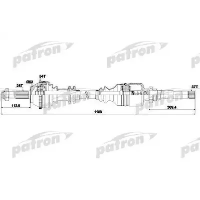 Полуось прав FIAT: Ducato, PEUGEOT: Boxer 1.9-2.5D/TD ME5/ PATRON PDS0085