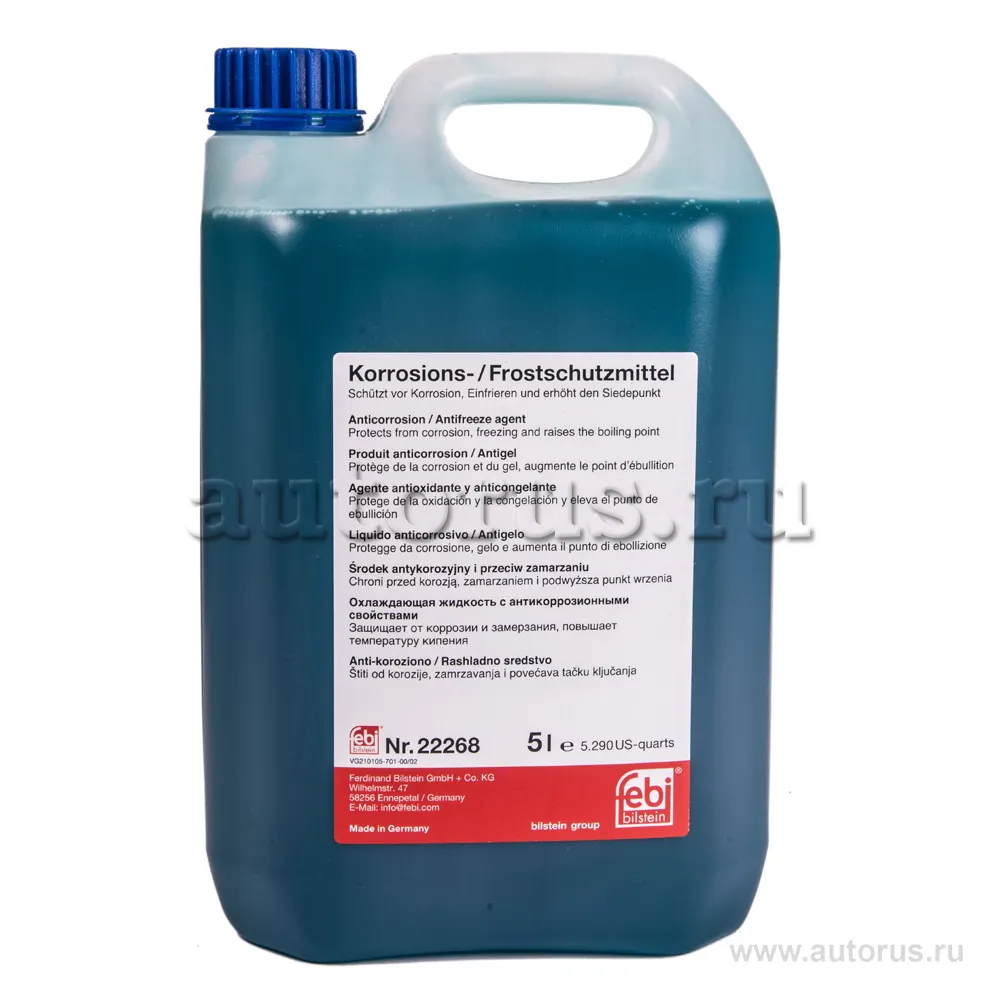 Антифриз FEBI Korrosions-Frostschutzmittel концентрат синий 5 л 22268
