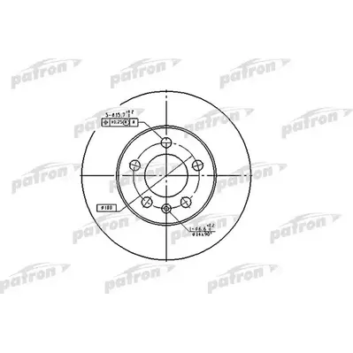Диск тормозной передний AUDI: A3 96-, SEAT: CORDOBA 02-, IBIZA IV 0 PATRON PBD2803