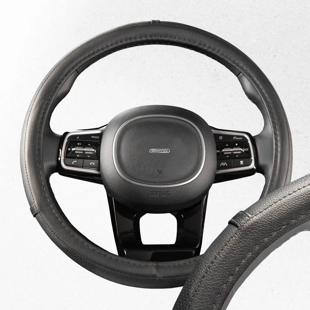 Оплетка руля SKYWAY кожаная M Черная перф. ECO SKYWAY S01102046