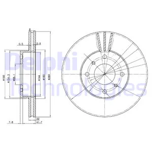 Диск тормозной передний DELPHI BG3596
