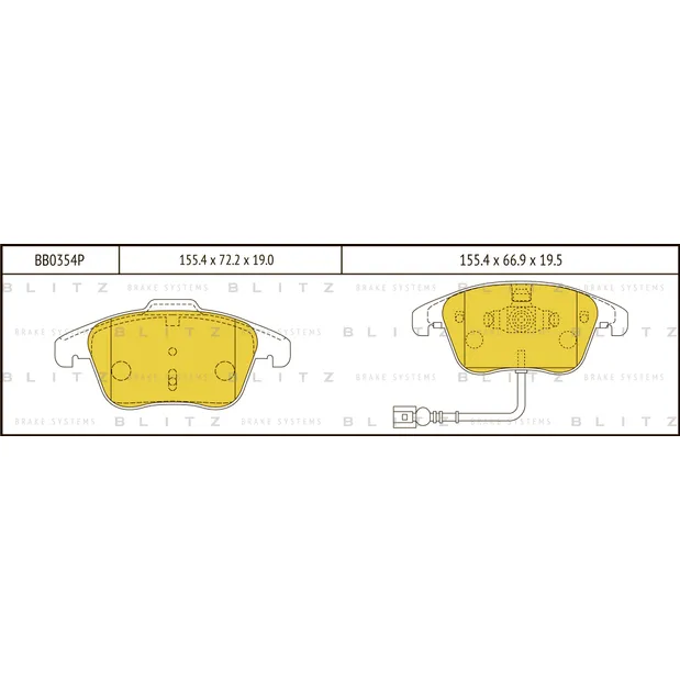 Колодки тормозные дисковые передние VW Tiguan 09/07-> BLITZ BB0354P