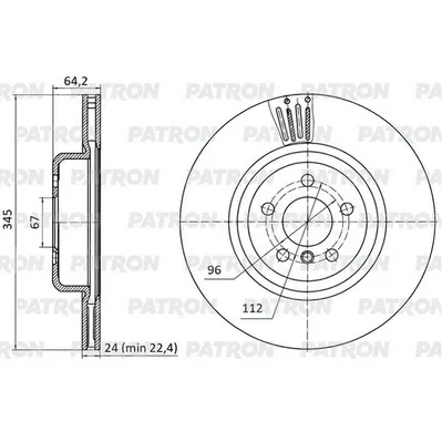Диск тормозной задний BMW 3/4/5/6/7/8/X3/X5/X6/X7-SERIES 17-(D = 3 PATRON PBD1140