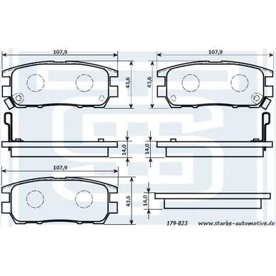 Колодки тормозные задние STARKE 179823