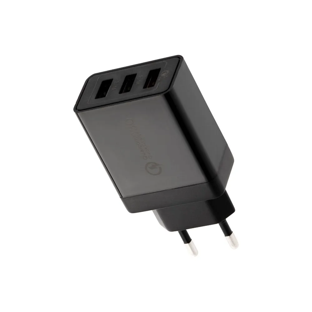 Сетевое зарядное устройство-переходник 3xUSB адаптер, 30W черное REXANT 18-2215