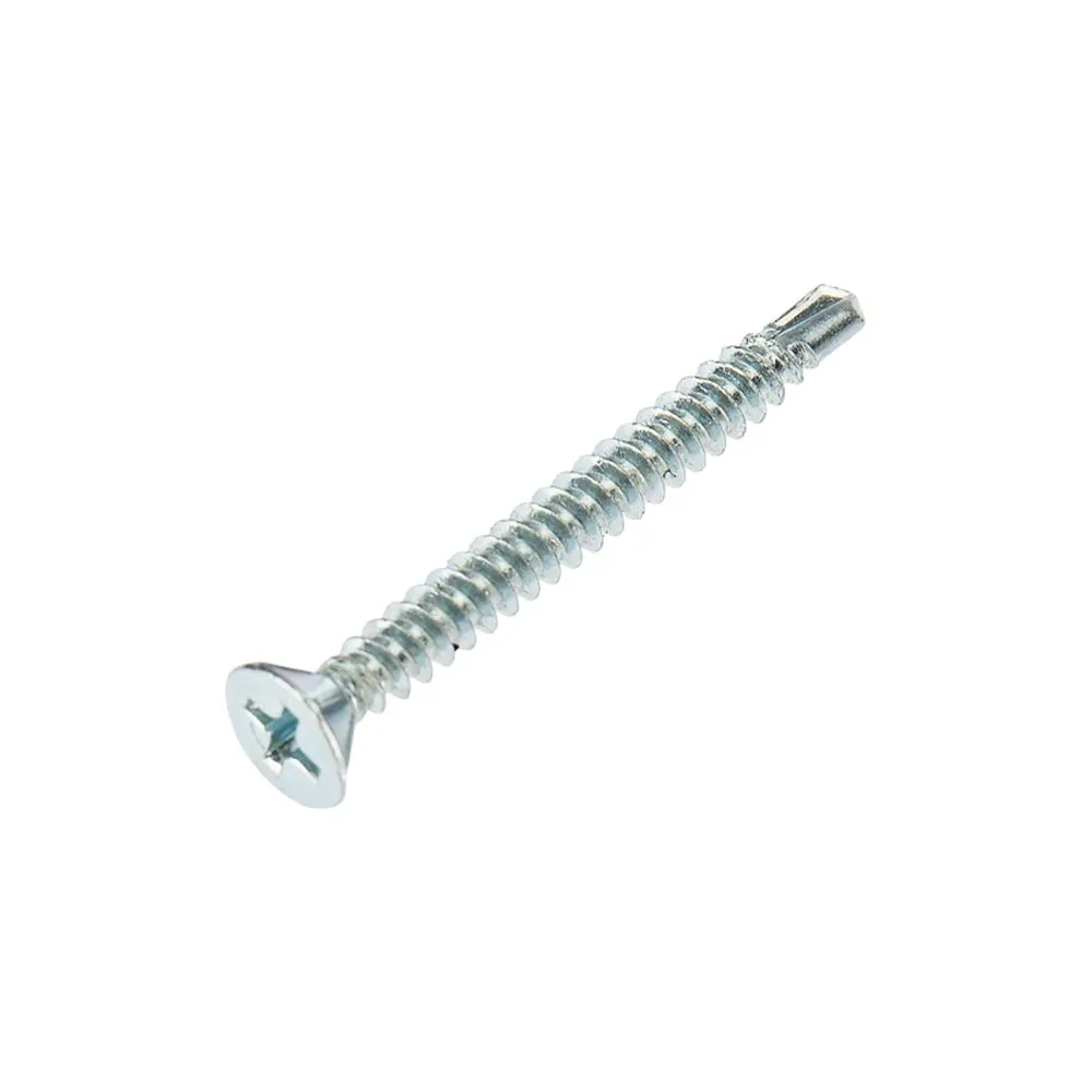Саморез оконный KRANZ сверло, 3.9х38, белый цинк, пакет (20шт.) 1504-3938-4