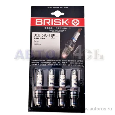 Свеча зажигания компл. (4шт) для а/м ВАЗ 2112 инжектор 16 клапанный SUPER FORTE BRISK DOR15YC-1-J