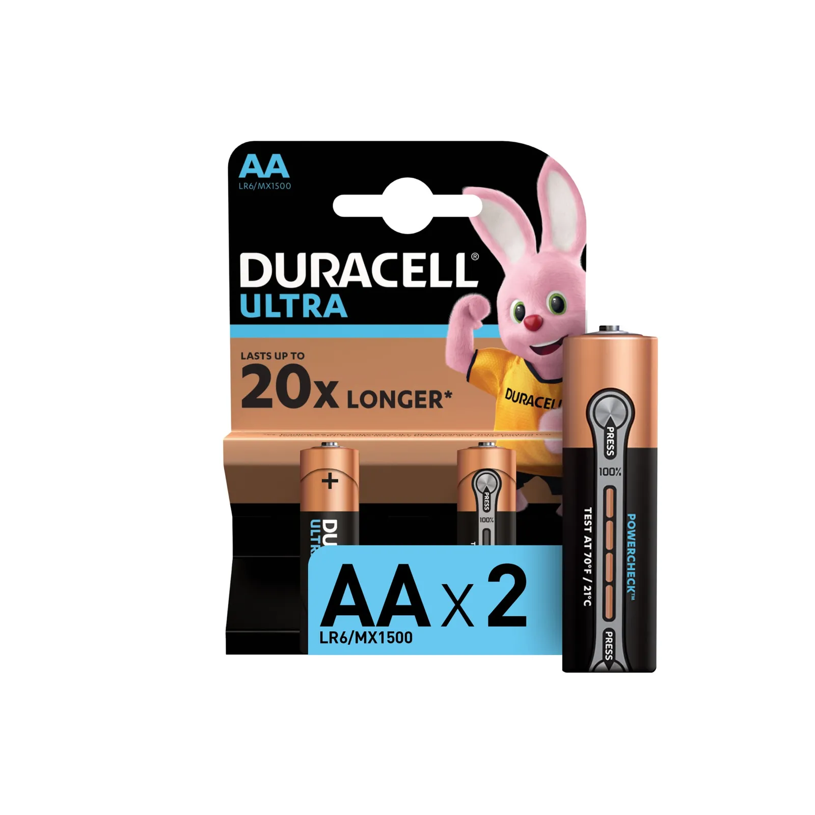 Батарейка алкалиновая Duracell Ultra AA 1,5V (2 шт) LR6 MX1500 BL-2