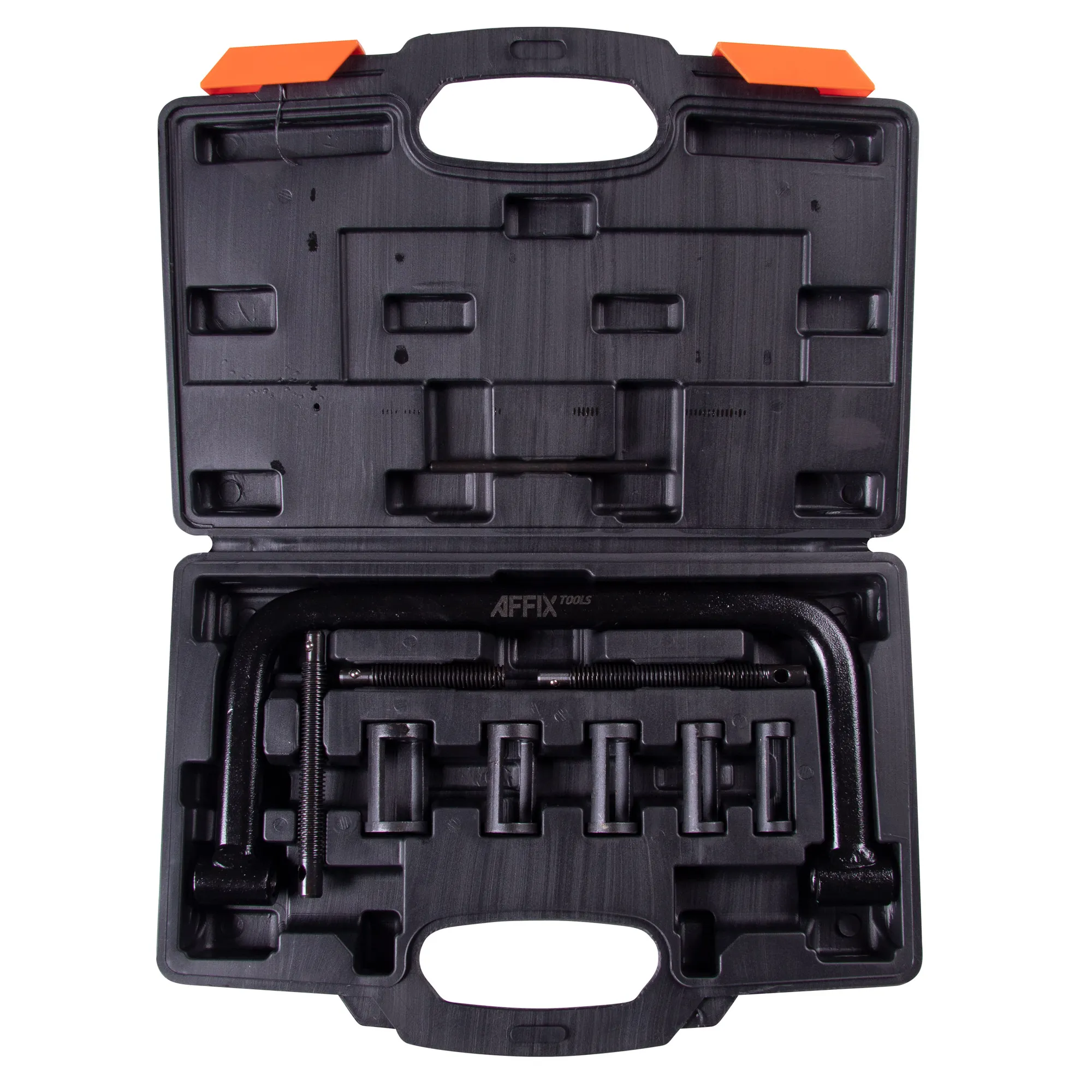 Рассухариватель клапанов универсальный, струбцина, кейс, 10 предметов AFFIX AF10310006C