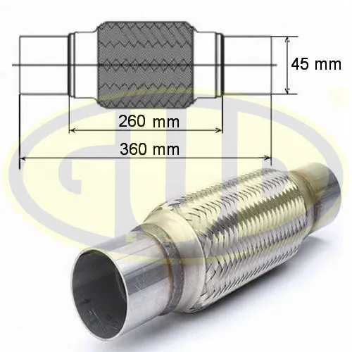 Гофра глушителя с фланцами 45x260 G.U.D GFP445260