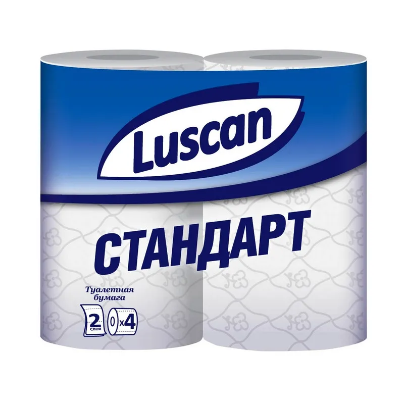 Бумага туалетная Luscan Standart 2сл бел вторич втул 21,88м 175л 4рул/уп 317381