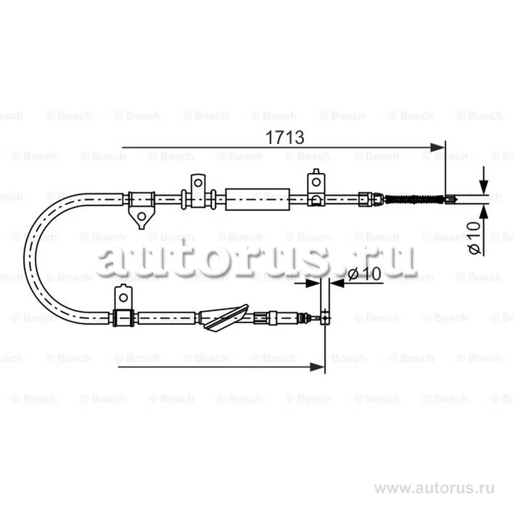 Трос стояночного тормоза, правый