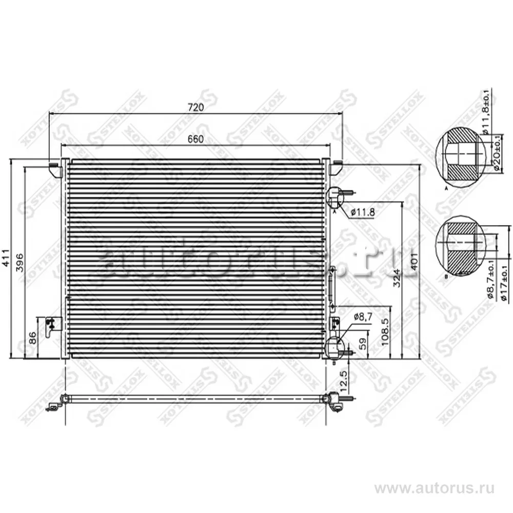 Радиатор конд. Opel STELLOX 10-45031-SX