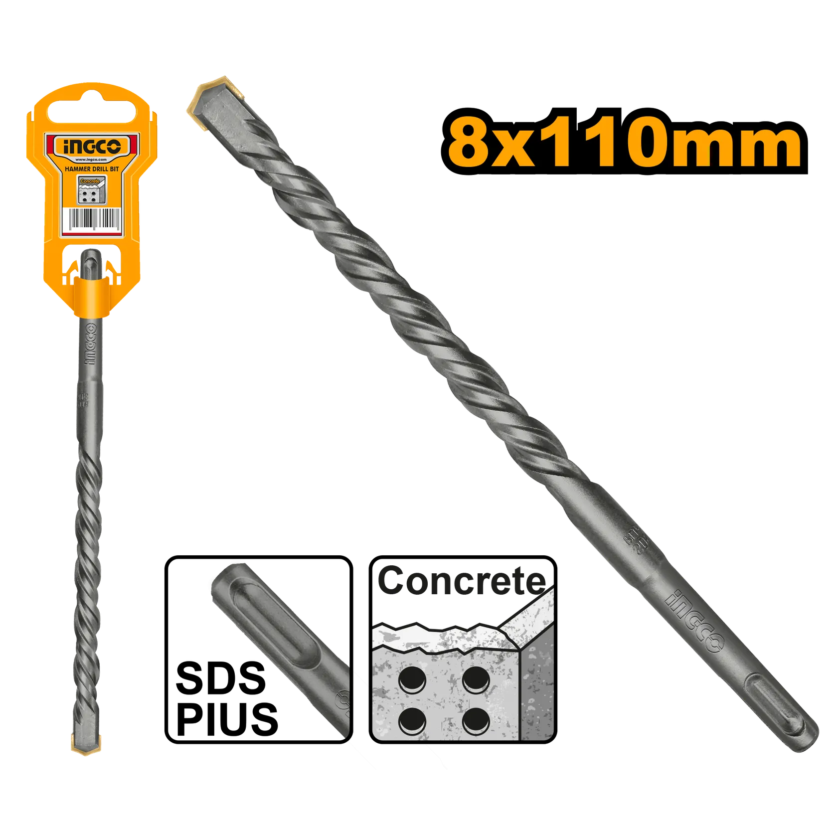 Сверло по бетону 8 мм L 110 SDS-plus INGCO DBH1210801