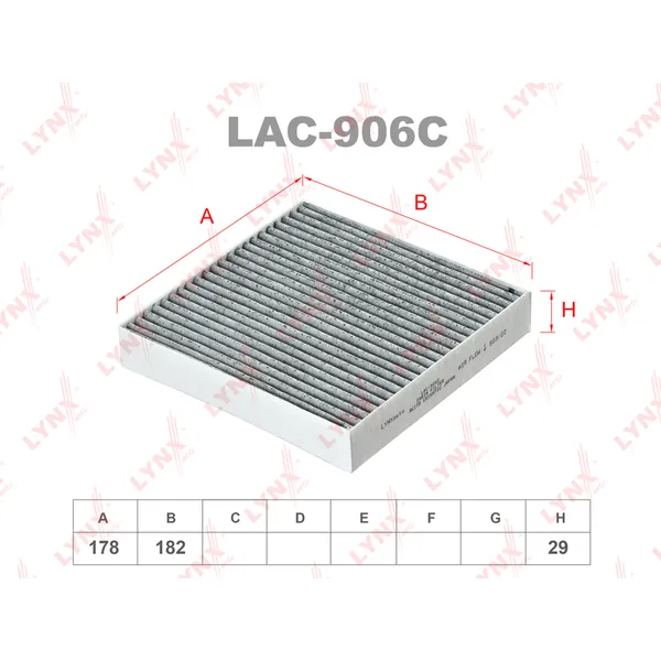 Фильтр салонный LYNXauto LAC-906C