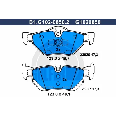 Колодки тормозные дисковые GALFER B1.G102-0850.2
