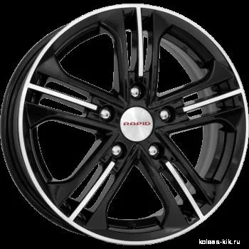 Диск литой R15 6J 5x114.3/67.1 ET45 КИК Trinity алмаз черный 14078