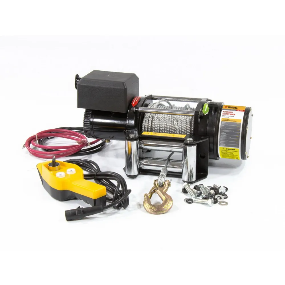 Лебедка автомобильная электрическая LB- 2000, 2, 2 т, 3, 2 кВт, 12 В DENZEL 52021