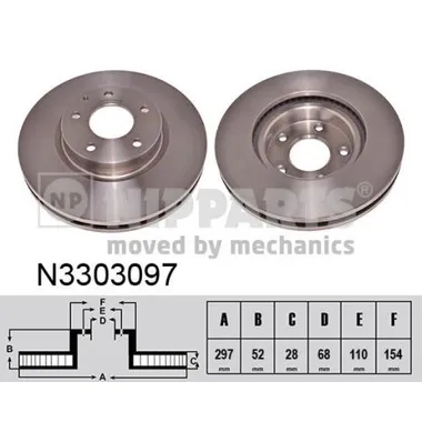 Диск тормозной MAZDA 6 12-/ CX-5 11- передний вент. NIPPARTS N3303097
