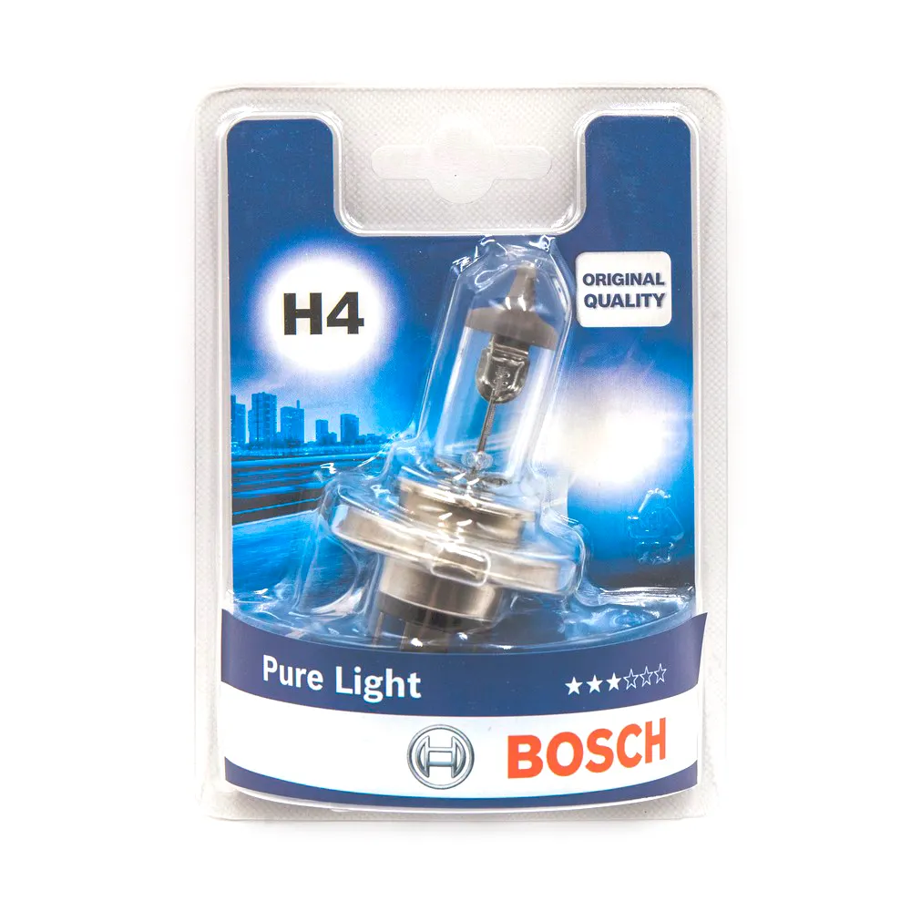 Лампа 12V H4 60/55W BOSCH Pure Light 1 шт. блистер 1 987 301 001