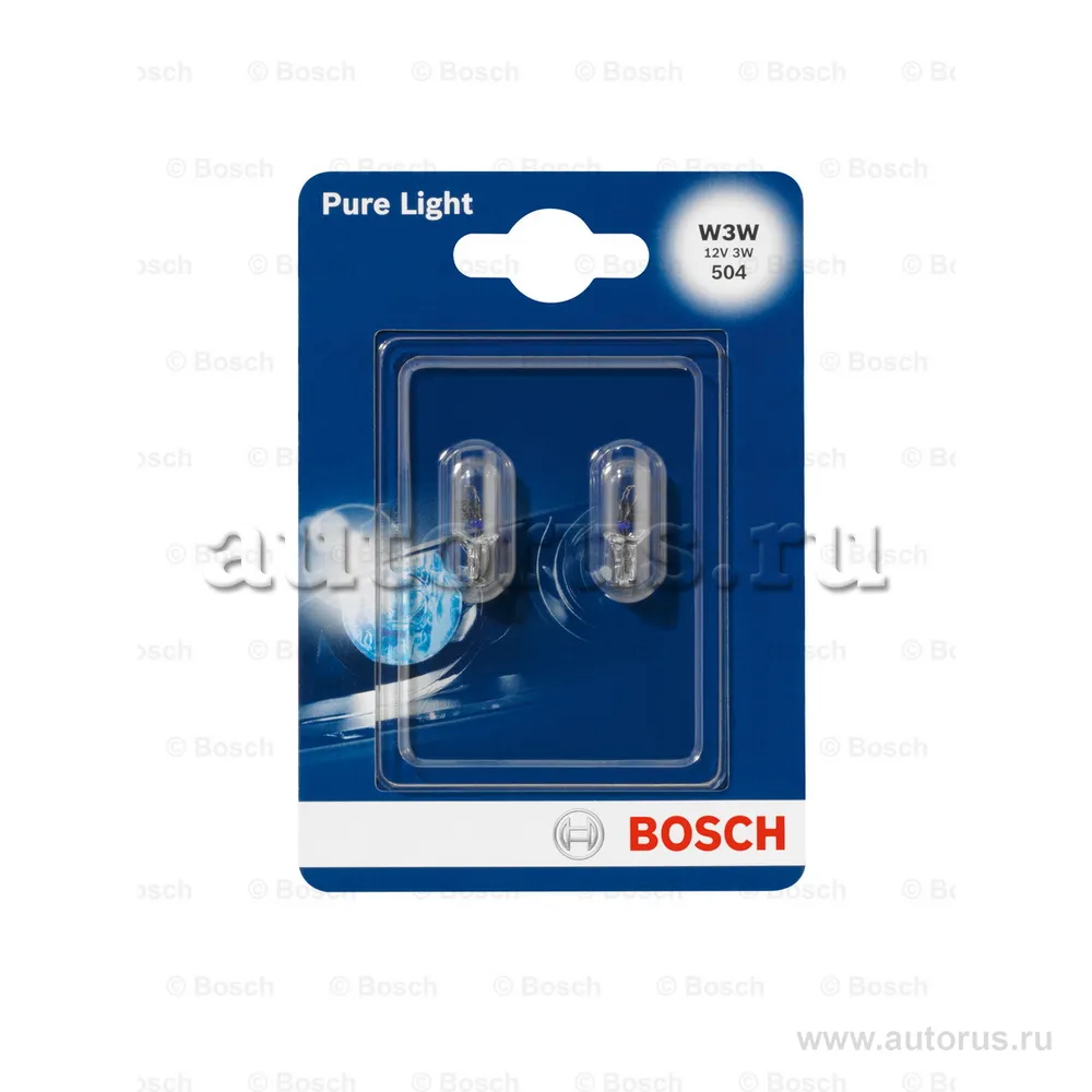 Лампа 12V W3W 3W BOSCH 2 шт. блистер 1 987 301 028