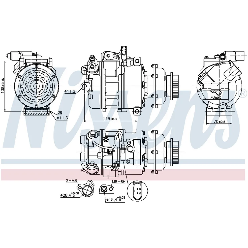 Компрессор кондиционера VW T5/TOUREG 2.5TDi