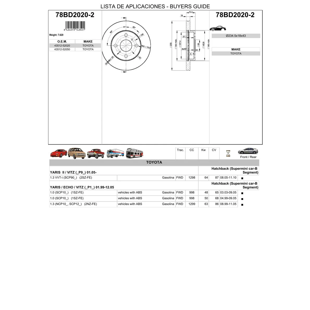 Диск тормозной передний ICER 78BD2020-2