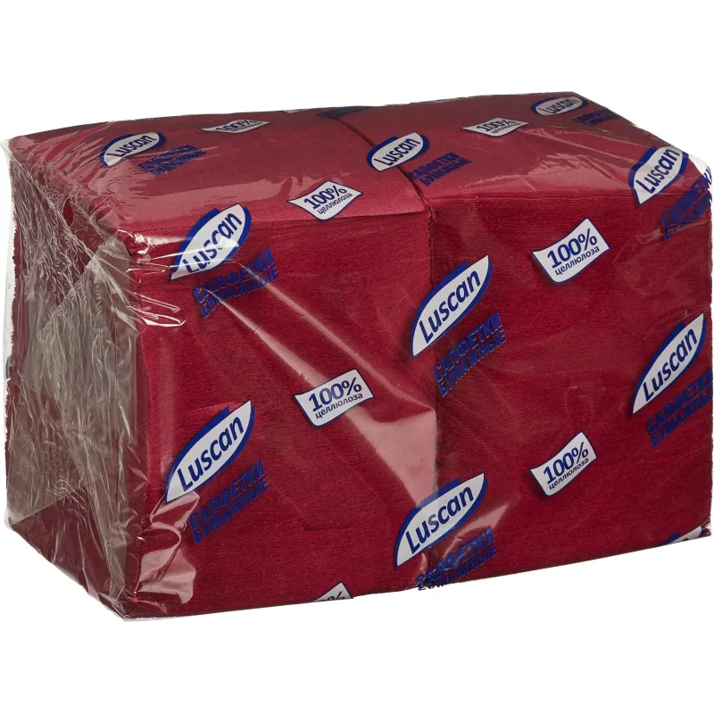 Салфетки бумажные Luscan Profi Pack 1сл24х24 бордовый400шт/уп 476882