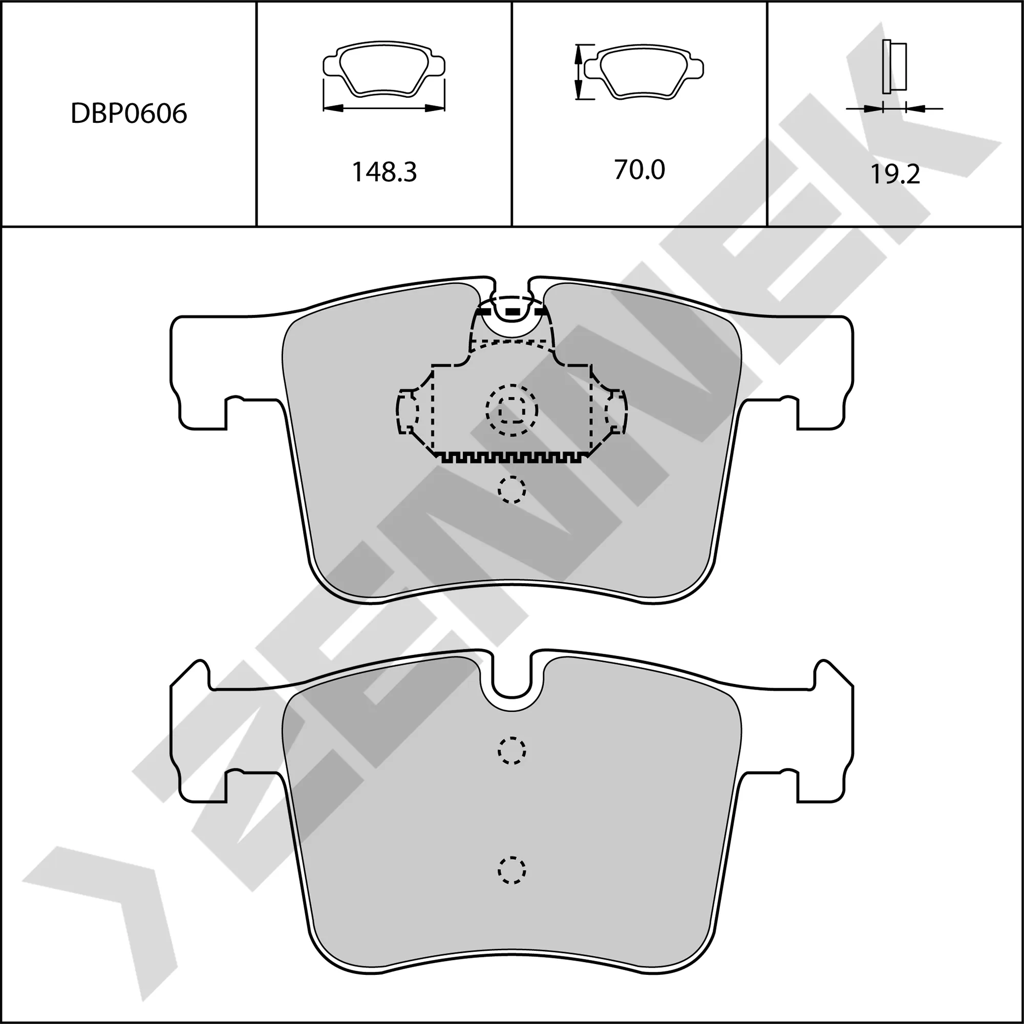Колодки тормозные передние BMW 1, F20, 3 F30 11-18, X3 F25 10-17 ZENNEK DBP0606