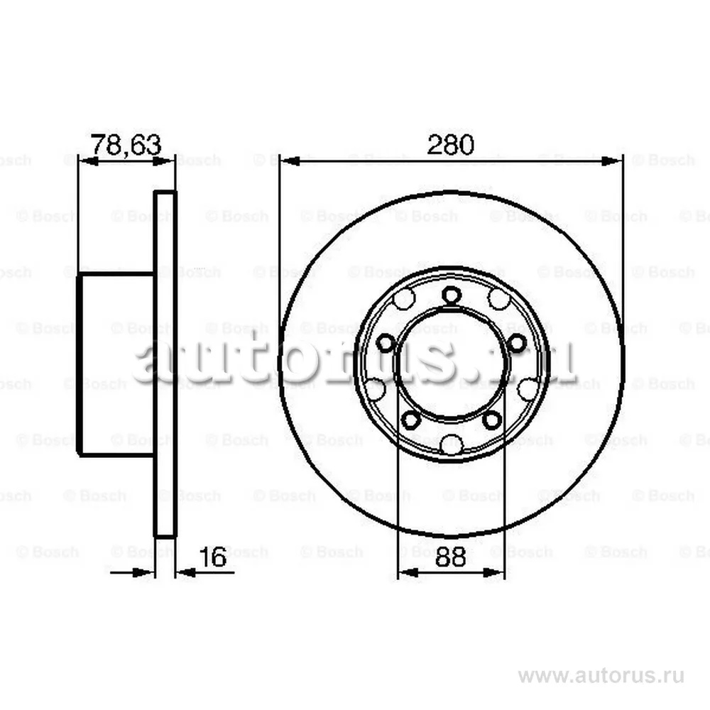 Диск тормозной передний BOSCH 0 986 478 201